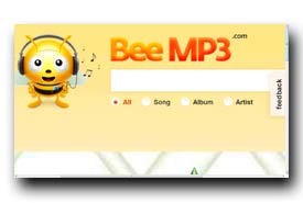 screenshot de www.beemp3.com